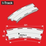 Hacker-Model MC24430 - H0 - Gebogen Segment für Märklin R 579,3 mm 30° (6 Stück)